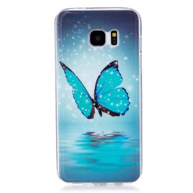Силиконовый (TPU) чехол Deexe LumiCase Samsung Galaxy S7 edge (G935) - Blue Butterfly