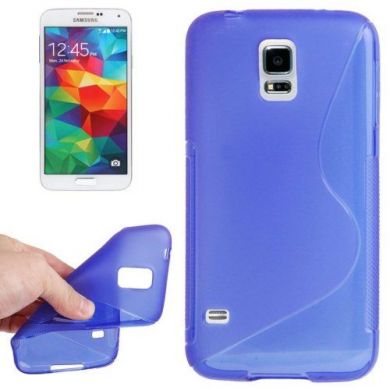 Силиконовая накладка Deexe S Line для Samsung Galaxy S5 (G900) - Blue