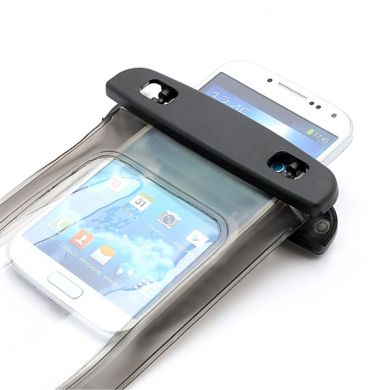 Влагозащитный чехол Deexe Waterproof S для смартфонов размером до 137х72мм - Black