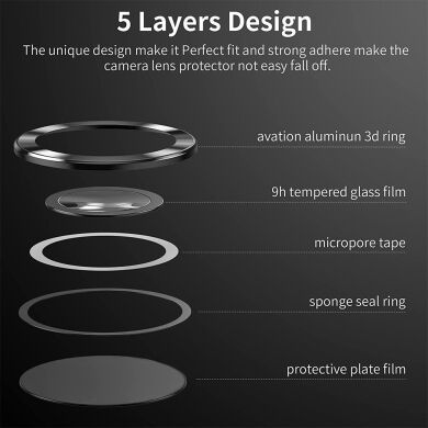 Защитное стекло на камеру (5шт) ENKAY 9H Lens Protector для Samsung Galaxy S23 Ultra - Red