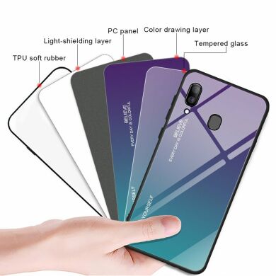 Защитный чехол Deexe Gradient Color для Samsung Galaxy A30 (A305) / A20 (A205) - Cyan / Blue