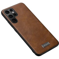 Защитный чехол SULADA Leather Case для Samsung Galaxy S22 Ultra - Brown