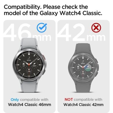 Комплект защитных стекол Spigen (SGP) Screen Protector EZ Fit Glas.tR (FW) для Samsung Galaxy Watch 4 Classic (46mm)