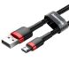 Кабель Baseus Cafule USB to MicroUSB (2.4A, 1m) CAMKLF-B91 - Black / Red. Фото 3 из 23