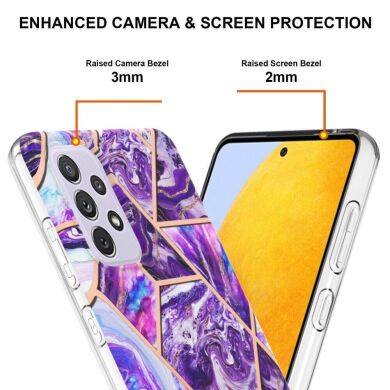 Защитный чехол Deexe Marble Pattern для Samsung Galaxy A73 (A736) - Dark Purple