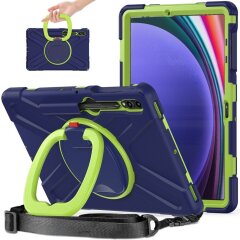 Захисний чохол Deexe Hand Grip X для Samsung Galaxy Tab S7 FE / S7 Plus / S8 Plus / S9 Plus (T730/736/800/806/970/975/810/816) - Blue / Yellowgreen