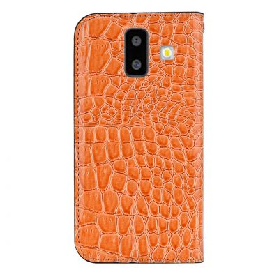 Чехол-книжка Deexe Glittery Crocodile для Samsung Galaxy J6+ (J610) - Orange