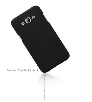 Пластиковая накладка NILLKIN Frosted Shield для Samsung Galaxy J5 (J500) + пленка - Black
