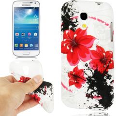 Силиконовая накладка Deexe Flower Pattern для Samsung Galaxy S4 mini (i9190) - Red Flower