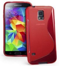 Силиконовая накладка Deexe S Line для Samsung Galaxy S5 (G900) - Red