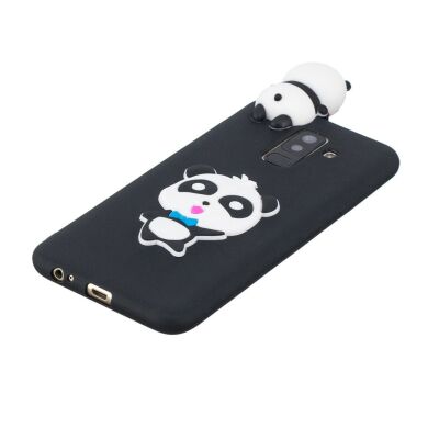 Силиконовый (TPU) чехол UniCase 3D Cartoon Pattern для Samsung Galaxy A6+ 2018 (A605) - Lovely Panda with Blue Bowknot