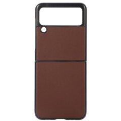 Защитный чехол Deexe Leather Case для Samsung Galaxy Flip 3 - Brown