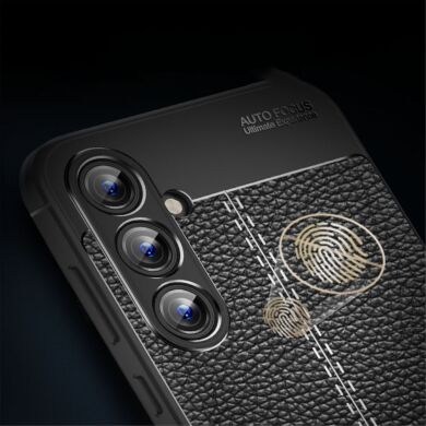 Защитный чехол Deexe Leather Cover для Samsung Galaxy A55 (A556) - Blue