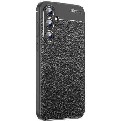 Защитный чехол Deexe Leather Cover для Samsung Galaxy A55 (A556) - Black