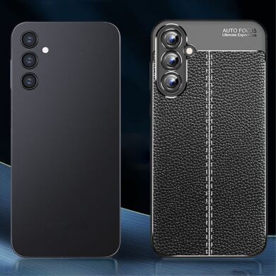 Защитный чехол Deexe Leather Cover для Samsung Galaxy A55 (A556) - Black