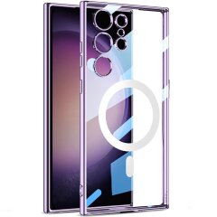 Защитный чехол GKK Space Frame MagSafe для Samsung Galaxy S23 Ultra (S918) - Purple