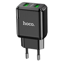 Мережевий зарядний пристрій Hoco N6 Charmer (2USB, QC3.0, 3A) - Black