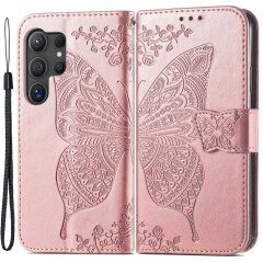 Чехол UniCase Butterfly Pattern для Samsung Galaxy S24 Ultra - Rose Gold