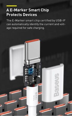 Кабель Baseus Superior Series USB to Type-C (100W, 1m) P10320102214-01 - White