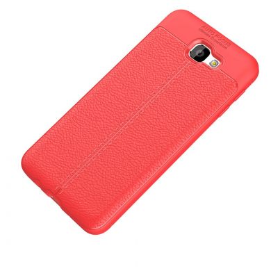 Защитный чехол Deexe Leather Cover для Samsung Galaxy J5 Prime - Red
