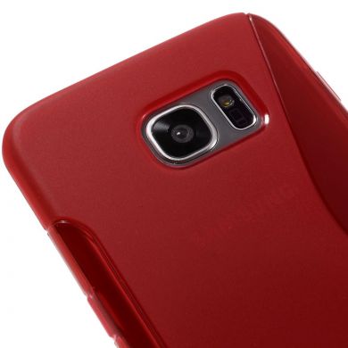 Силиконовая накладка Deexe S Line для Samsung Galaxy S7 edge (G935) - Red
