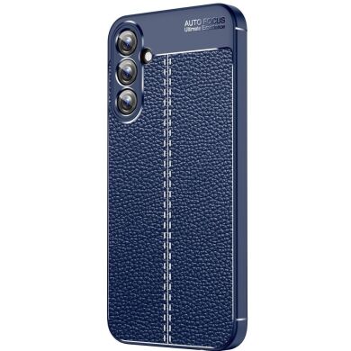 Защитный чехол Deexe Leather Cover для Samsung Galaxy A55 (A556) - Blue