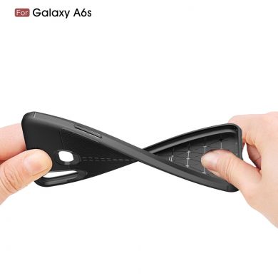 Защитный чехол Deexe Leather Cover для Samsung Galaxy A6s - Black