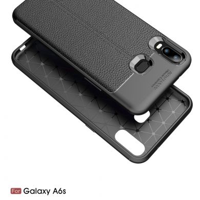 Защитный чехол Deexe Leather Cover для Samsung Galaxy A6s - Red