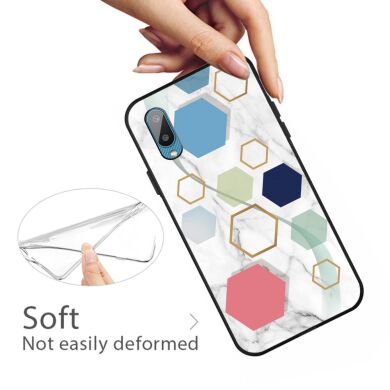 Защитный чехол Deexe Marble Series для Samsung Galaxy A02 (A022) - Rose / White