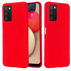 Защитный чехол Deexe Silicone Case для Samsung Galaxy A03s (A037) - Red