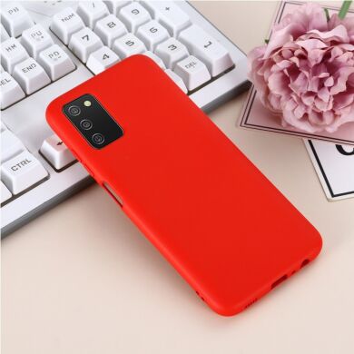 Защитный чехол Deexe Silicone Case для Samsung Galaxy A03s (A037) - Red