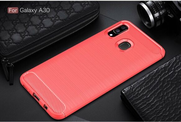 Защитный чехол UniCase Carbon для Samsung Galaxy A30 (A305) / A20 (A205) - Red