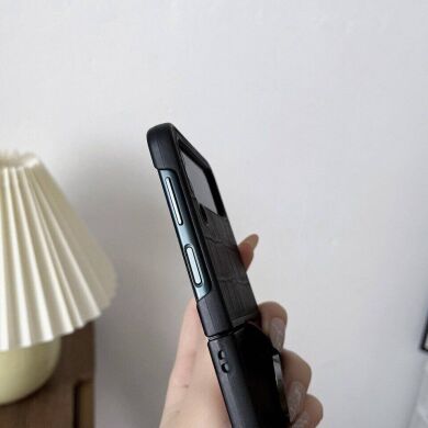 Кожаный чехол UniCase Croco Skin (FF) для Samsung Galaxy Flip 4 - Black