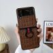 Кожаный чехол UniCase Croco Skin (FF) для Samsung Galaxy Flip 4 - Brown. Фото 2 из 9
