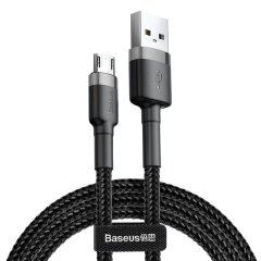 Кабель Baseus Cafule USB to MicroUSB (1.5A, 2m) CAMKLF-CG1 - Black / Grey