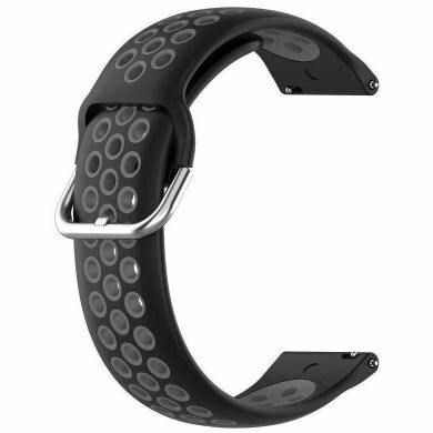 Ремешок Deexe Dual Color для часов с шириной крепления 20мм - Black / Gray