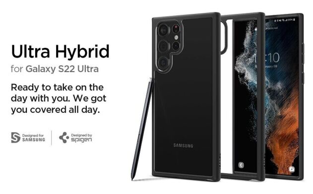 Защитный чехол Spigen (SGP) Ultra Hybrid для Samsung Galaxy S22 Ultra (S908) - Matte Black