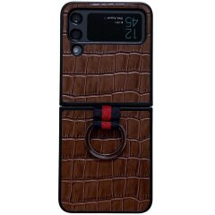 Кожаный чехол UniCase Croco Skin (FF) для Samsung Galaxy Flip 4 - Brown