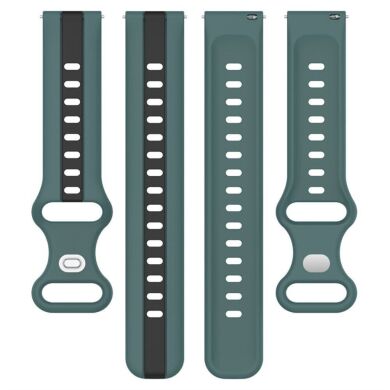 Ремешок Deexe Sport Strap для часов с шириной крепления 20мм - Black / Olive Green