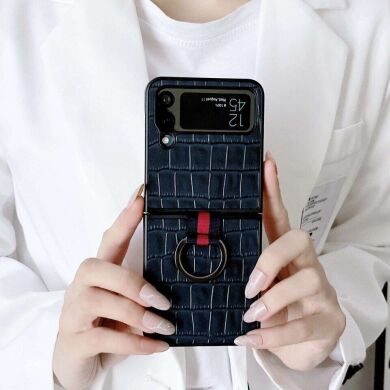 Кожаный чехол UniCase Croco Skin (FF) для Samsung Galaxy Flip 4 - Brown