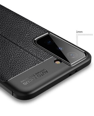 Защитный чехол Deexe Leather Cover для Samsung Galaxy S21 - Black