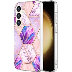 Захисний чохол Deexe Marble Pattern для Samsung Galaxy S24 Plus - Light Purple