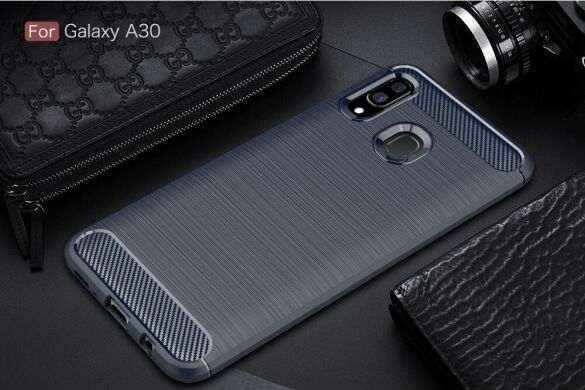 Защитный чехол UniCase Carbon для Samsung Galaxy A30 (A305) / A20 (A205) - Blue
