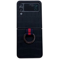 Шкіряний чохол UniCase Croco Skin (FF) для Samsung Galaxy Flip 4 - Black