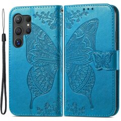 Чехол UniCase Butterfly Pattern для Samsung Galaxy S24 Ultra - Blue