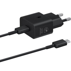 Сетевое зарядное устройство Samsung 25W Power Adapter + кабель Type-C to Type-C (EP-T2510XBEGEU) - Black