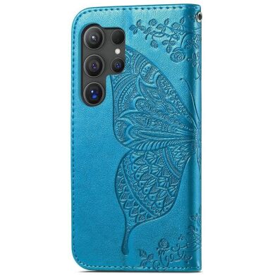 Чехол UniCase Butterfly Pattern для Samsung Galaxy S24 Ultra - Blue