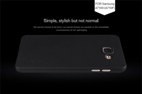Пластиковая накладка NILLKIN Frosted Shield для Samsung Galaxy A7 (2016) + пленка - Black