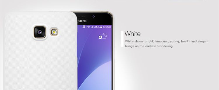 Пластиковая накладка NILLKIN Frosted Shield для Samsung Galaxy A7 (2016) + пленка - White