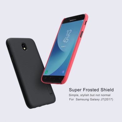 Пластиковый чехол NILLKIN Frosted Shield для Samsung Galaxy J7 2017 (J730) + пленка - Red